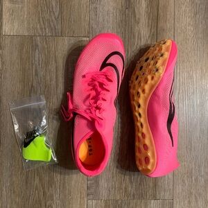 Nike Pink and Orange Track Spikes with Spikes and tool